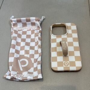 Loopy Case Beige Checkered Phone Case for IPhone 14 Pro
